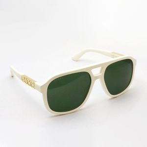 NEW GUCCI UNISEX AVIATOR WHITE SUNGLASSES GG1188S 005 EYEWEAR